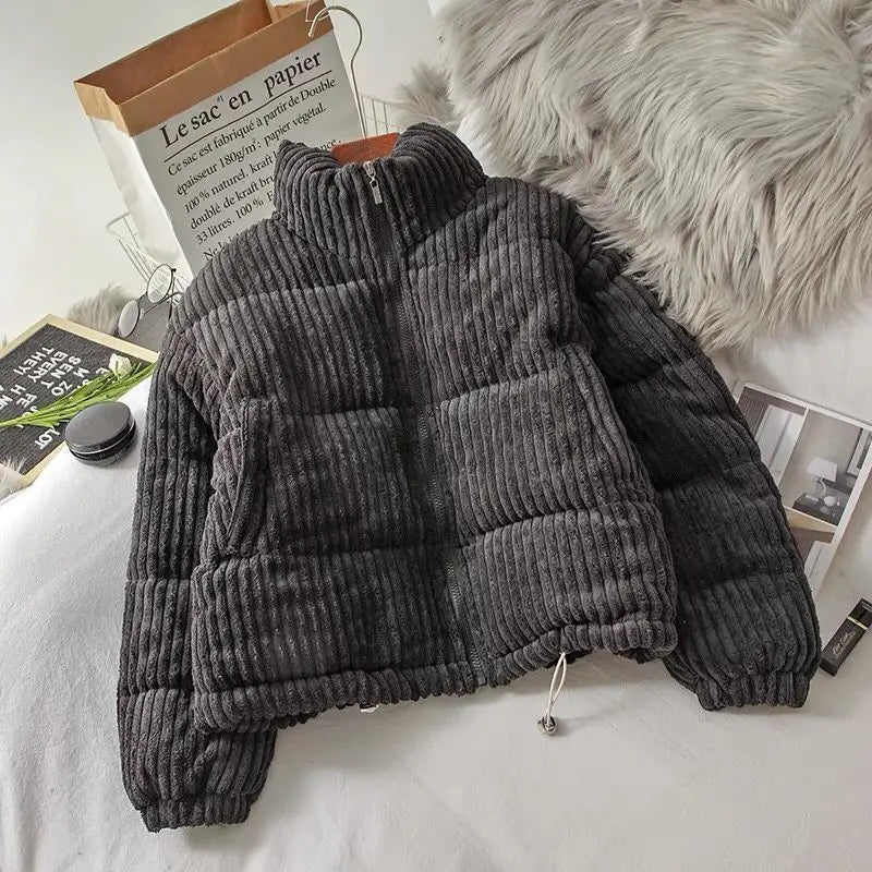 Krohn-e | Corduroy Winter Stehkragenjacke