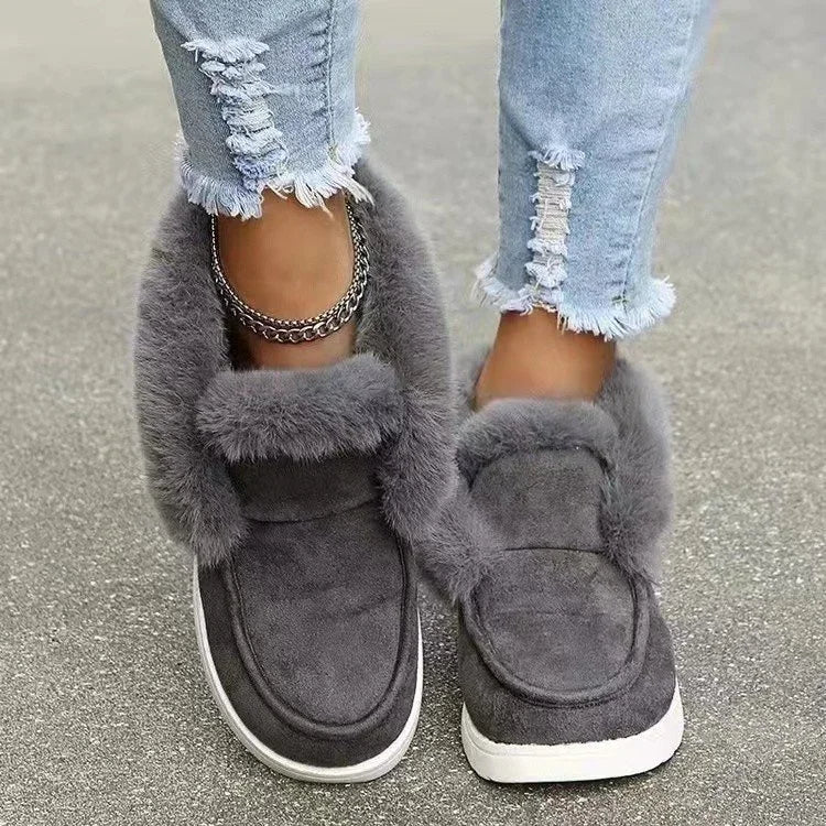 Krohn-e | Slip-On-Velours-Stiefeletten mit Plüschigem Fellfutter
