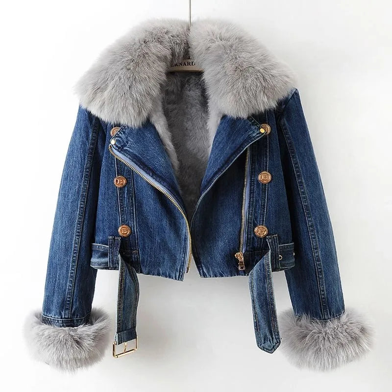 Krohn-e | Damenjeansjacke mit Paspel Serene
