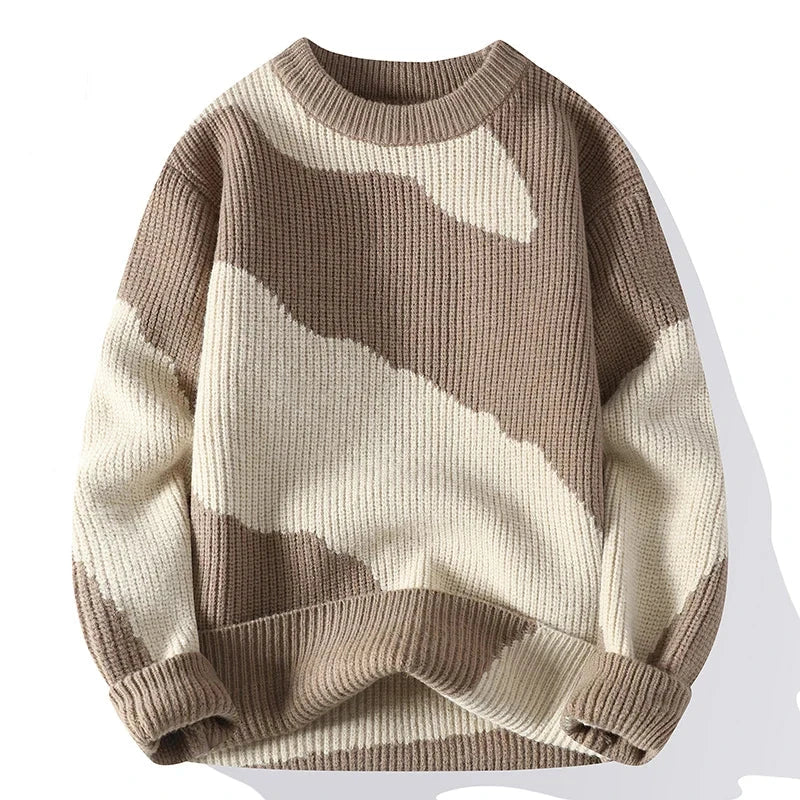 Krohn-e | Lässiger Strickpullover mit Muster Weich und Trendy Perfekt für Schichten-look