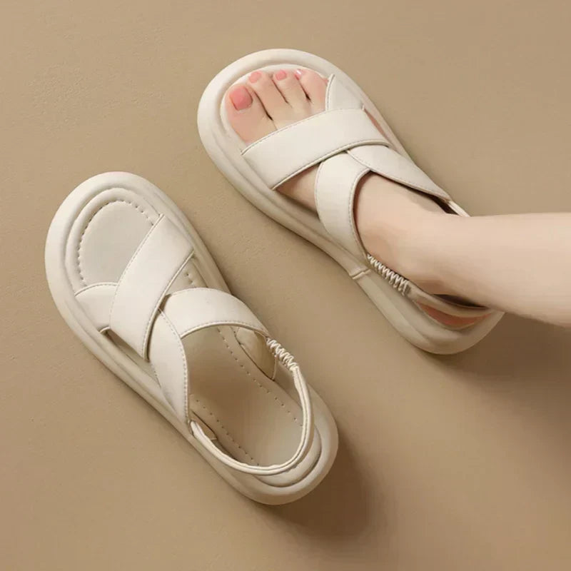 KROHN-E Damen Orthopädische Keilsandalen Fußgewölbestütze