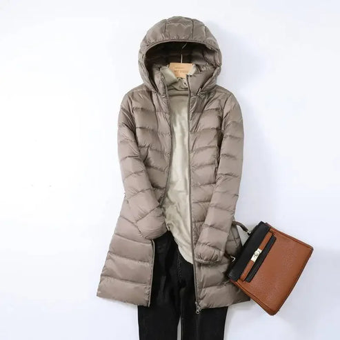 Krohn-e | Leichtgewicht Pufferjacke Langärmlige Gesteppte Jacke mit Abnehmbarem Kapuze