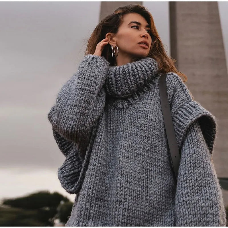 Krohn-e | Chunky Strickpullover Oversized und Trendy Perfekt für Den Herbst