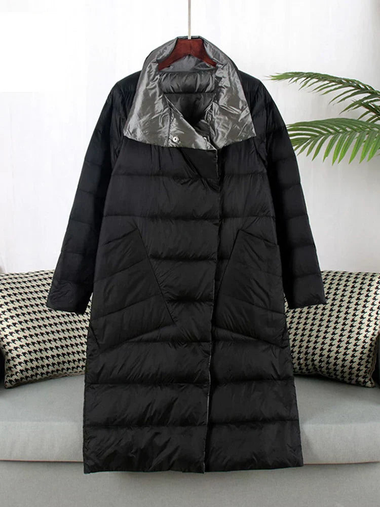 Krohn-e | Lange Karierte mit Taschen für Damen Ideal für Den Winter