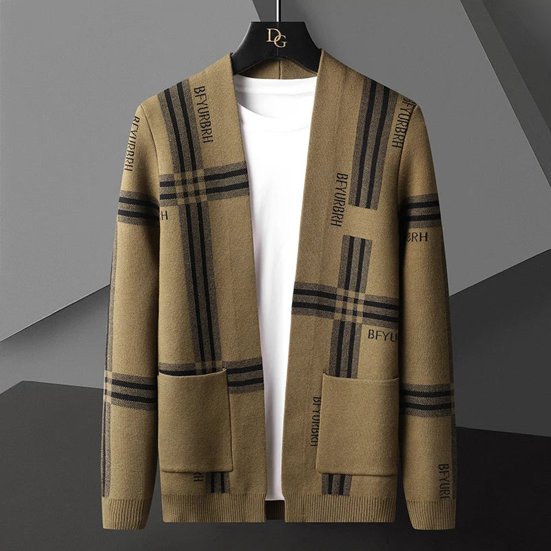 Krohn-e | Offene Strick-cardigan mit Karomuster Weich und Stilvoll Perfekt für Den Layer-look