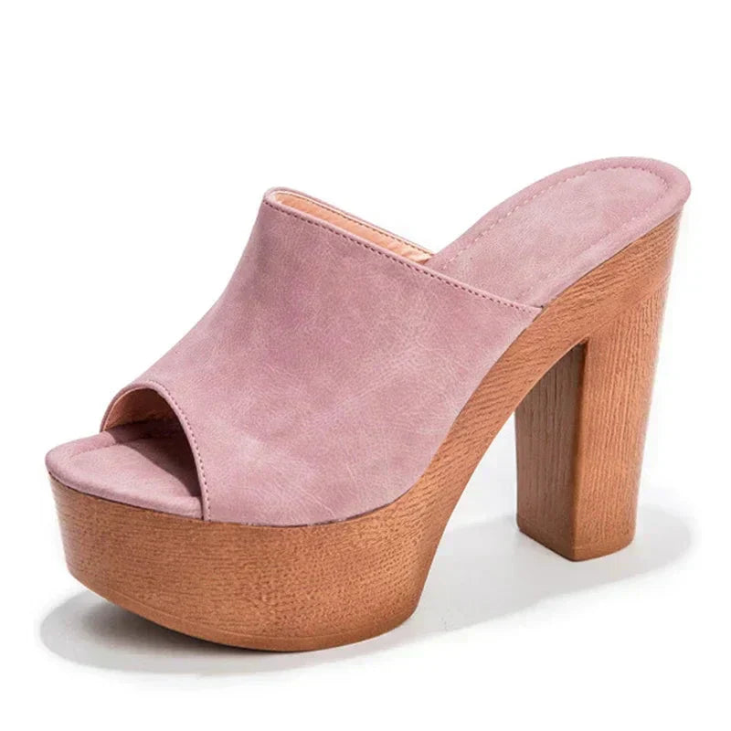 KROHN-E Damen Platform-Sandalen Flach Gepolstert Verstellbare Riemen
