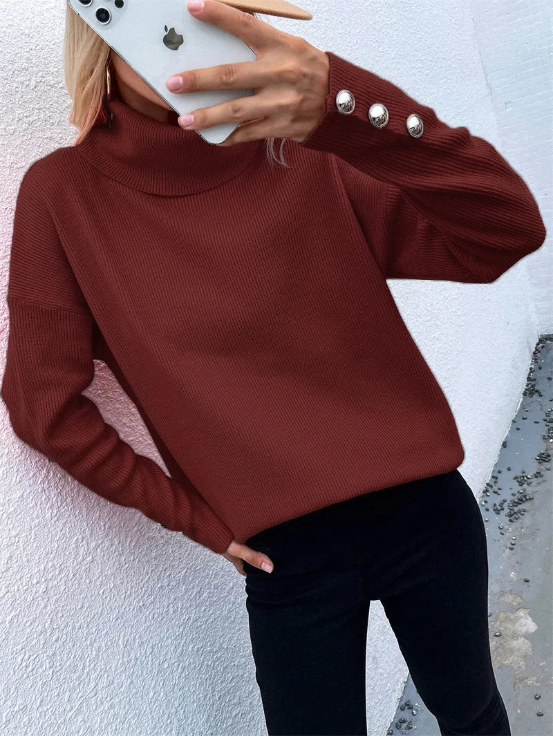 Krohn-e | Lässiger Strickpullover mit Hohem Kragen