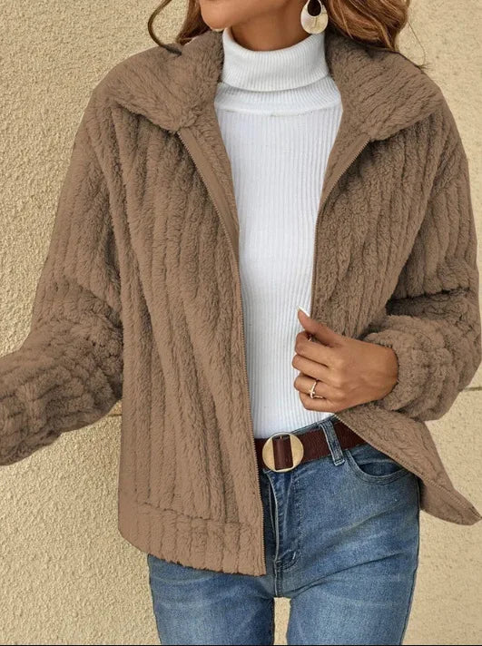 Krohn-e | Kurzjacke Plüsch Blau