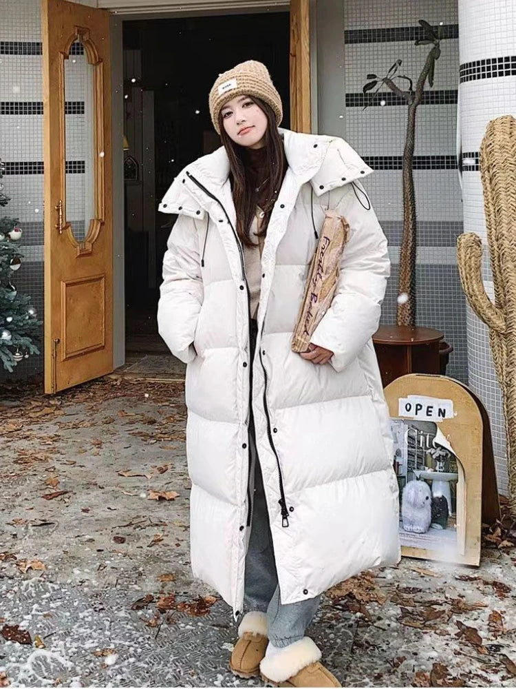 Krohn-e | Lange Pufferjacke mit Kapuze für Damen - Winter
