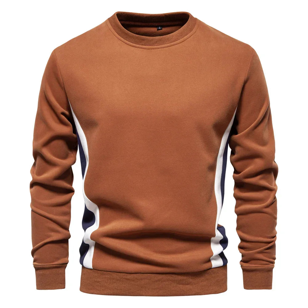 Milo | Herren Sweatshirt Rundhals Kontraststreifen seitlich