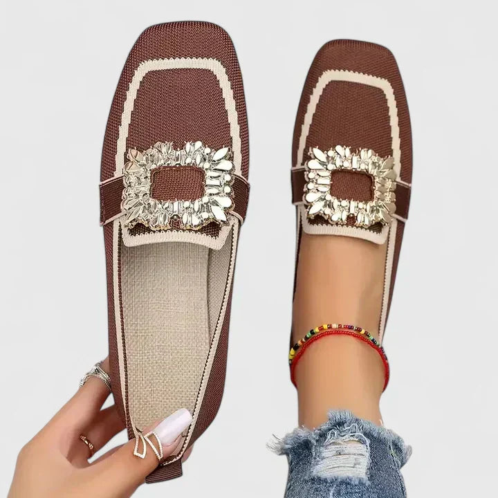 KROHN-E Damen Loafer Slip-On Stützende Sohle Bequem