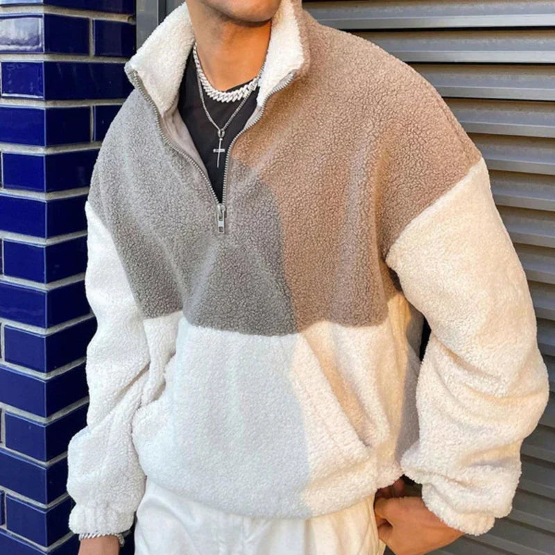 Pullover mit Reißverschluss aus Polarwolle von Qiro