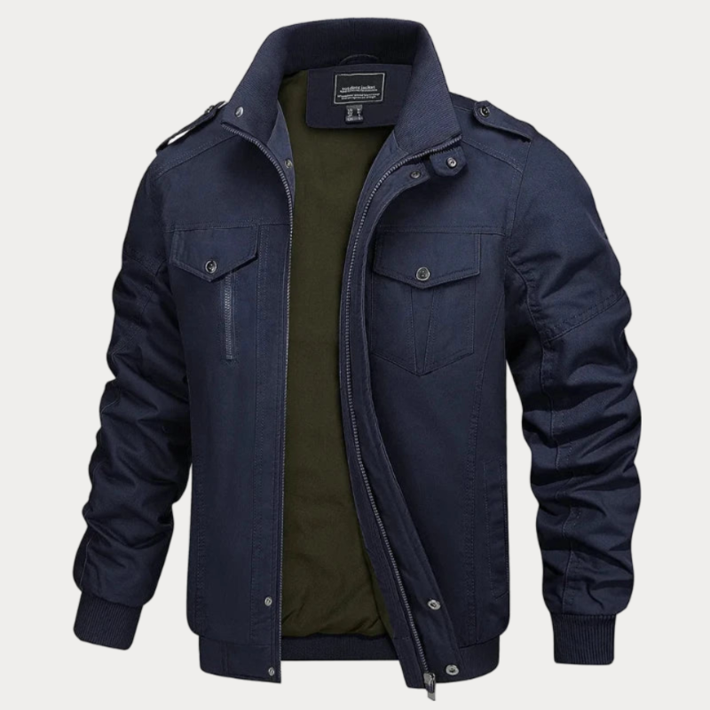 Krohn-e | Retro Reißverschlussjacke In Armeegrün
