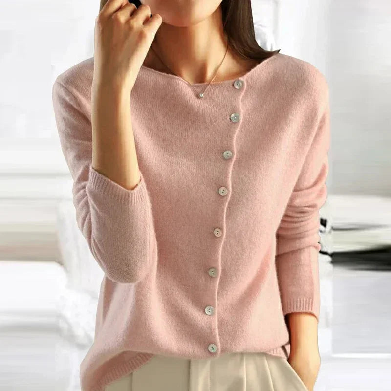 Krohn-e | Sweatshirt - Kaschmir-Cardigan mit Knopf Herbst