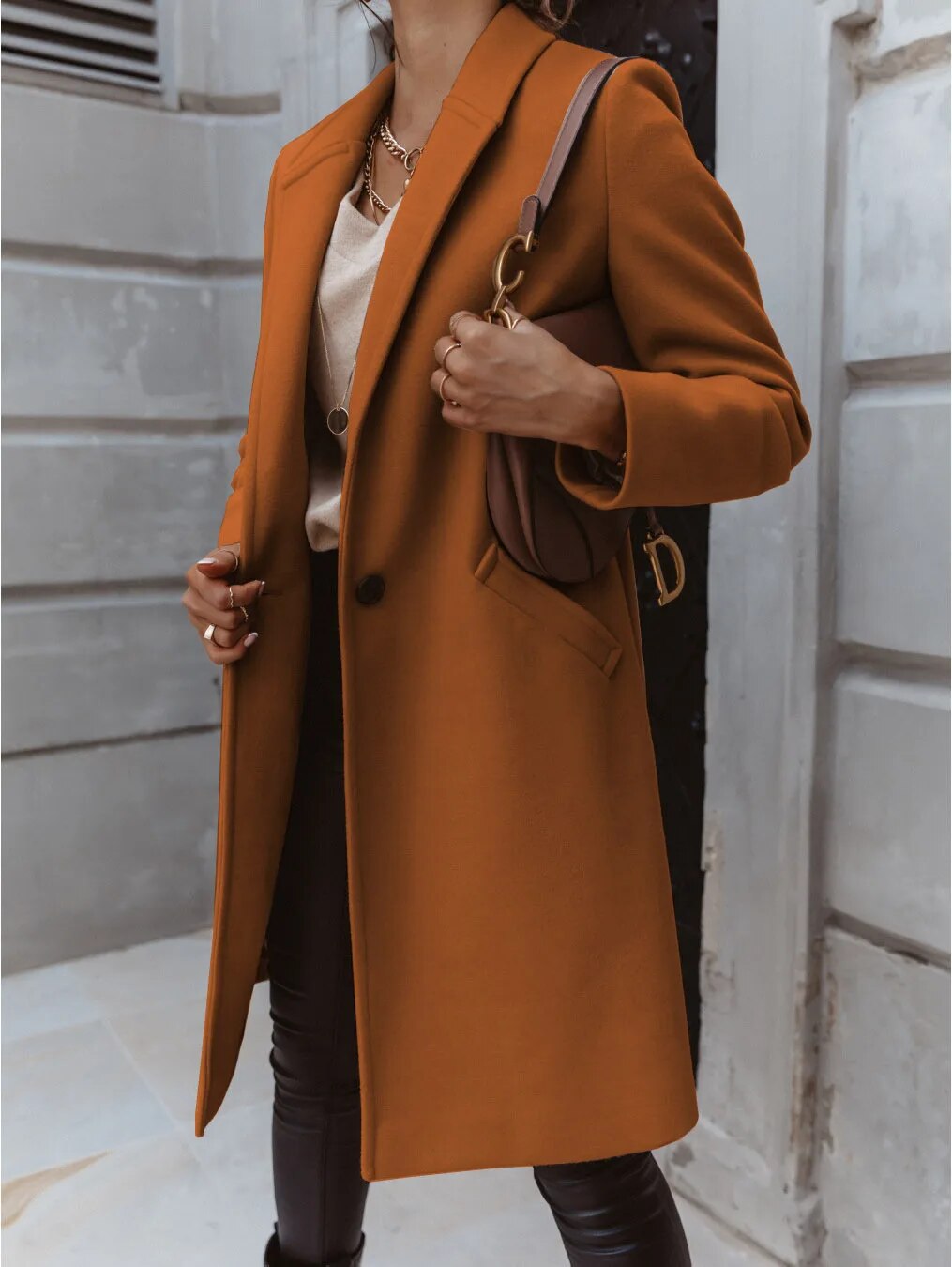 Krohn-e | Übergcoat - Wollmischung - Maßgeschneiderte Passform - Klassischer Reverskragen - Elegantes Design