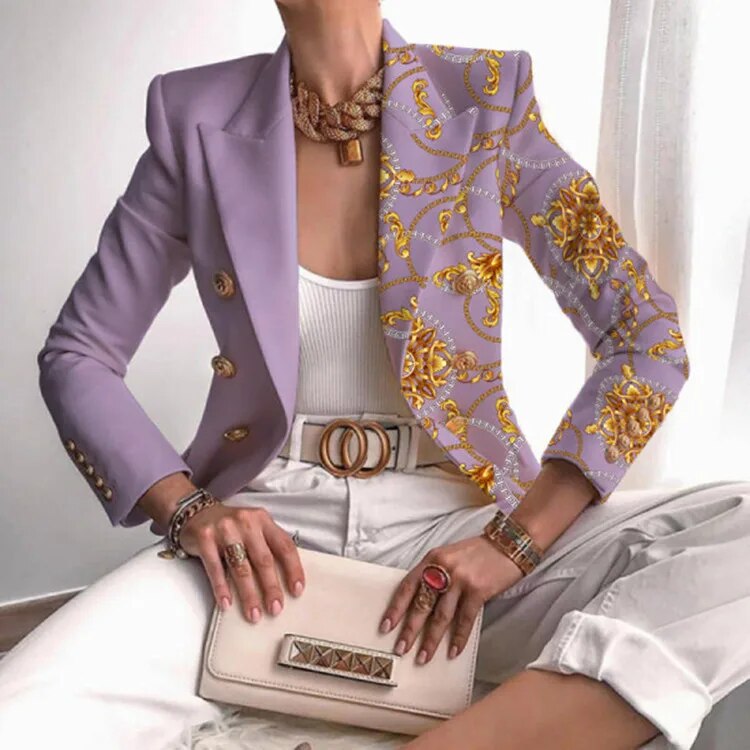 Taillierter Blazer mit Druck
