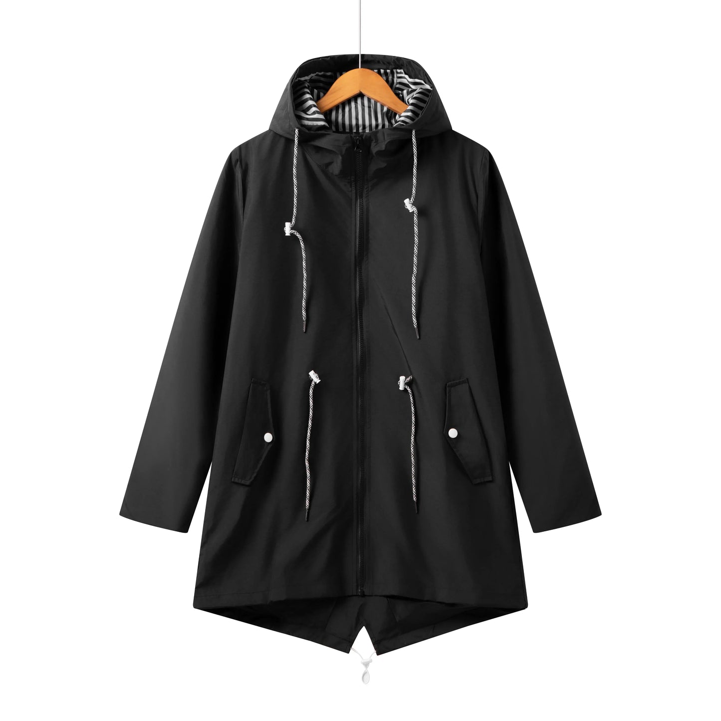 Krohn-e | Damen Kapuze Wasserdichter Trenchcoat Lässig