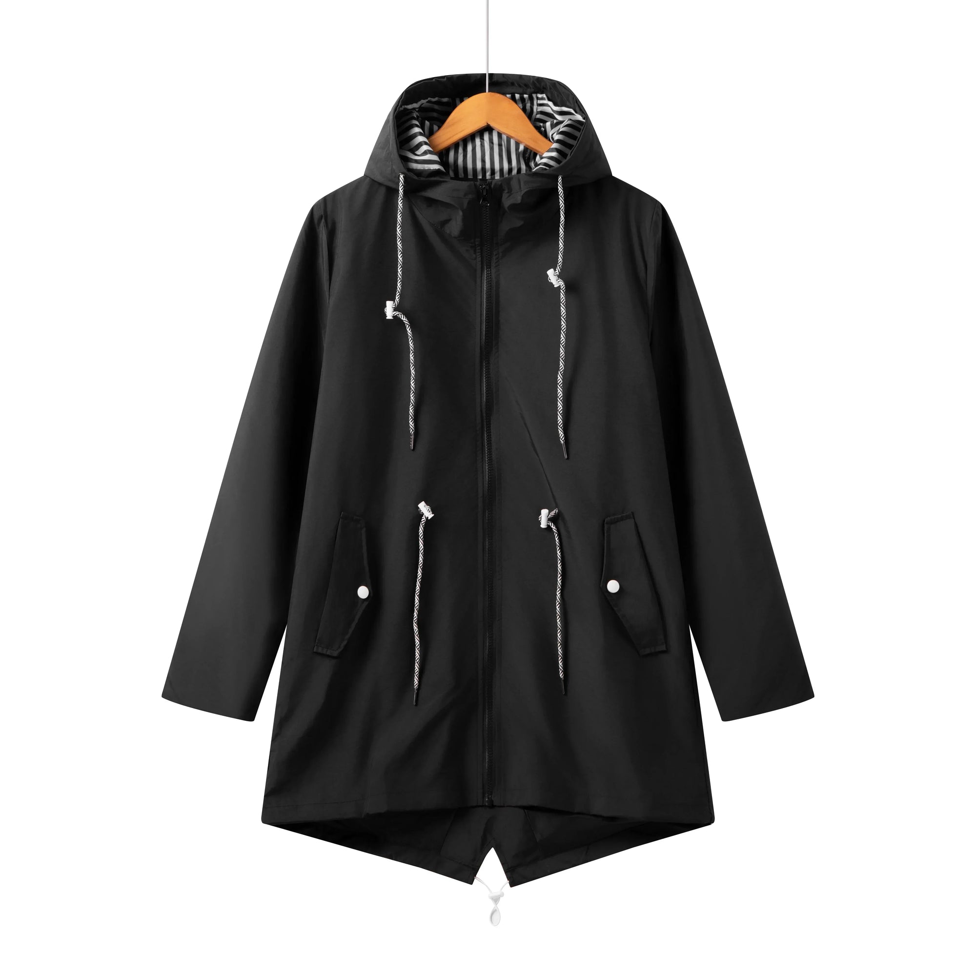 Krohn-e | Damen Kapuze Wasserdichter Trenchcoat Lässig