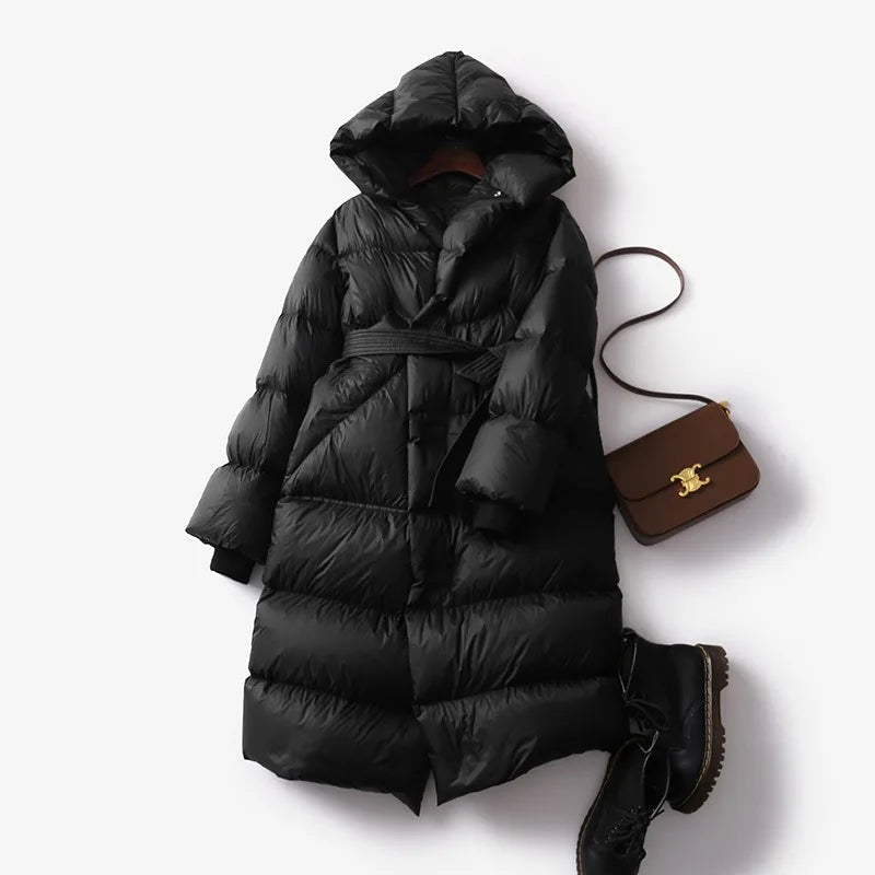 Krohn-e | Lang mit Kapuze für Frauen Ideal für den Winter