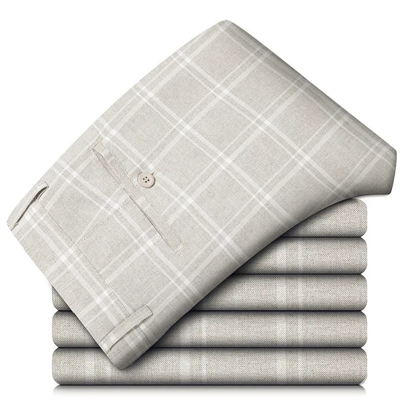 Herren-Stretchhose im eleganten Karomuster