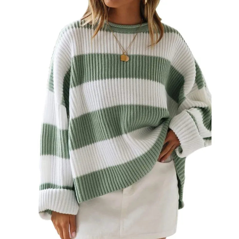 Krohn-e | Langarm Gestreifter Rollkragenpullover