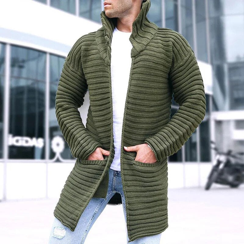US-amerikanische gerippte Strickjacke mit Schalkragen