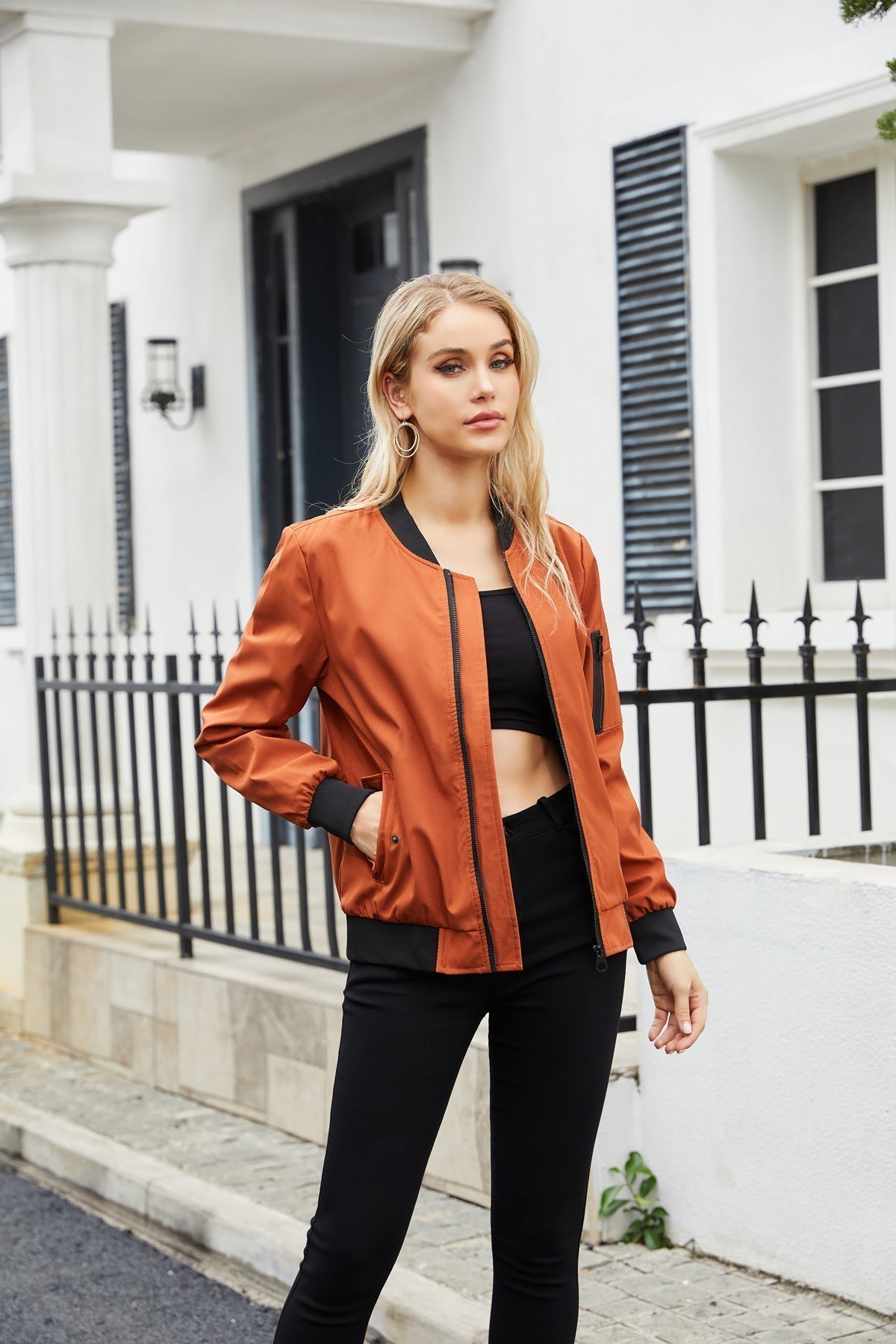 Avelena Damen Bomberjacke: lässige Varcity Jacke