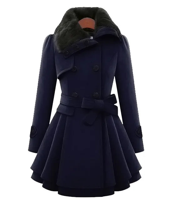 Krohn-e | Damen Slim Fit Trenchcoat Eleganter Übermantel