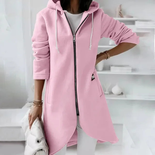Krohn-e | Hoodie-Cardigan mit abgerundetem Saum