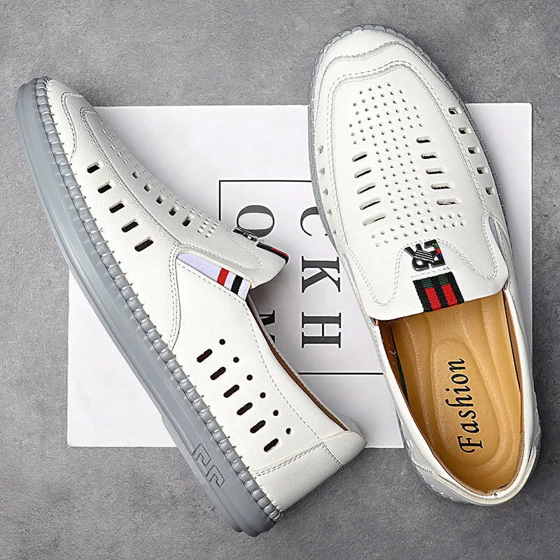 Herren-Leder-Sandale BreezeStep AirFlex mit LED-Beleuchtung