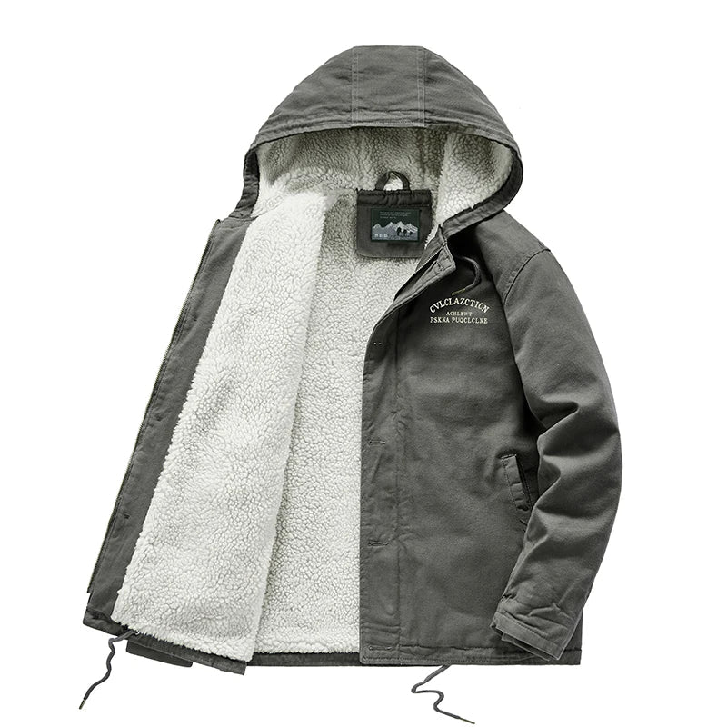 Krohn-e | Warme Winterjacke mit Kapuze Baumwolle Komfort und Robustheit