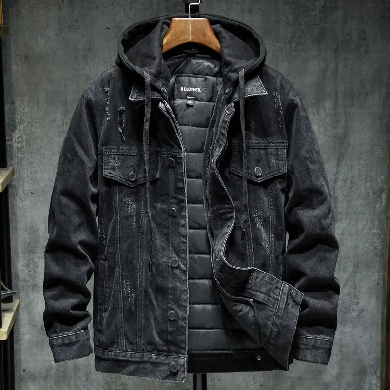Krohn-e | Jeansjacke mit Moderner Kapuze - Elrick
