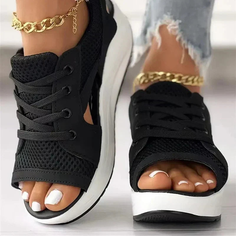 Lena Plateau-Sandalen mit Peeptoe