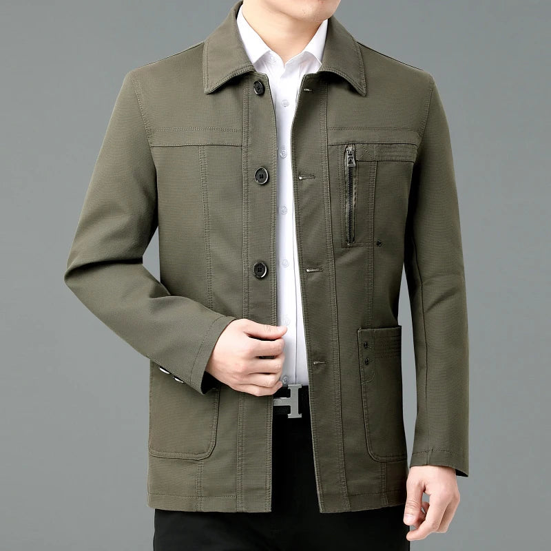 Krohn-e | Leichte Baumwolljacke mit bedrucktem Innenfutter