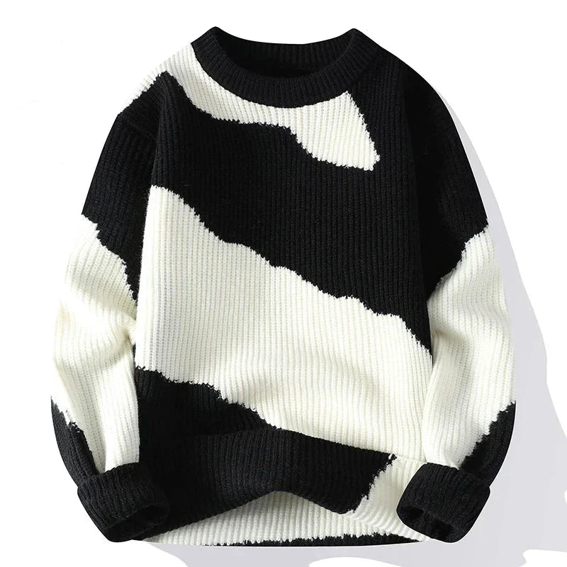 Krohn-e | Lässiger Strickpullover mit Muster Weich und Trendy Perfekt für Schichten-look