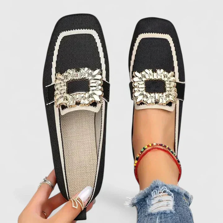 KROHN-E Damen Loafer Slip-On Stützende Sohle Bequem