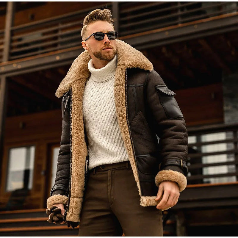 Krohn-e | Kragen Daunen Pelzkragen Jacke Für Männer