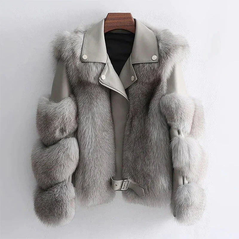 Philippa: Lederjacke aus Pelz