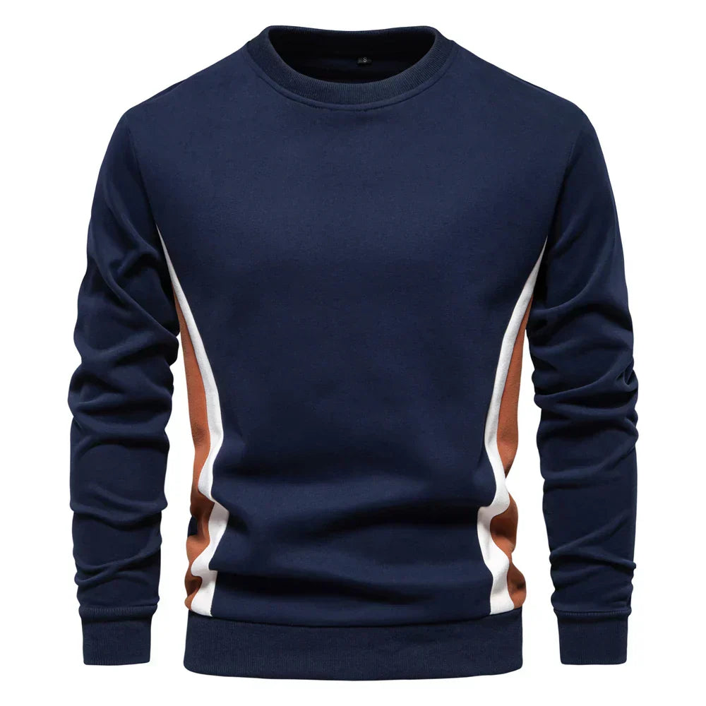 Milo | Herren Sweatshirt Rundhals Kontraststreifen seitlich