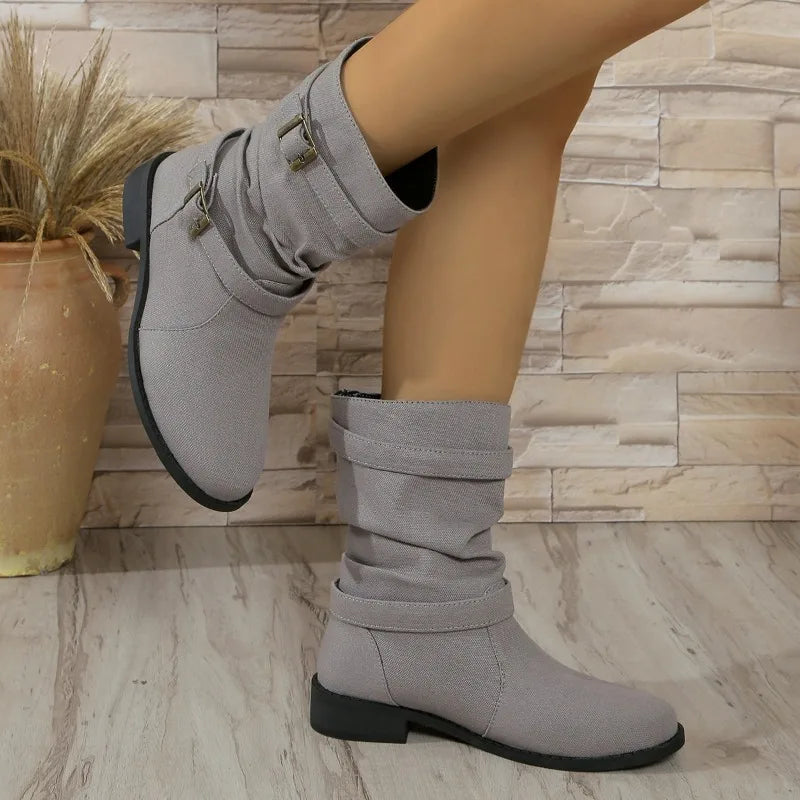 Krohn-e | Denim Schnallen-Stiefeletten