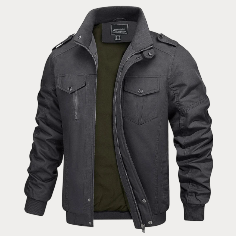 Krohn-e | Retro Reißverschlussjacke In Armeegrün