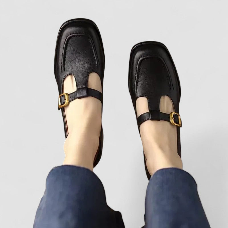 KROHN-E Damen Mary Jane Schuhe Orthopädisch T-Spange Comfort