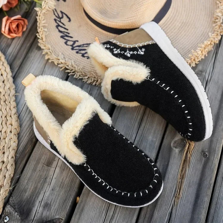 Krohn-e | Knöchelstiefel – Filz-Obermaterial – Faux-Fur-Futter – Slipper – Lässiger Schnitt
