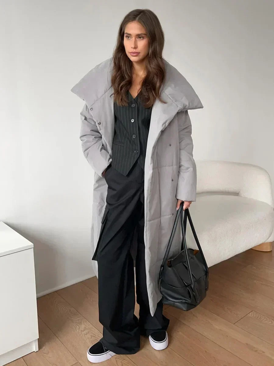 Krohn-e | Parka Lang Steppjacke mit Gürtel für Damen Ideal für Den Winter
