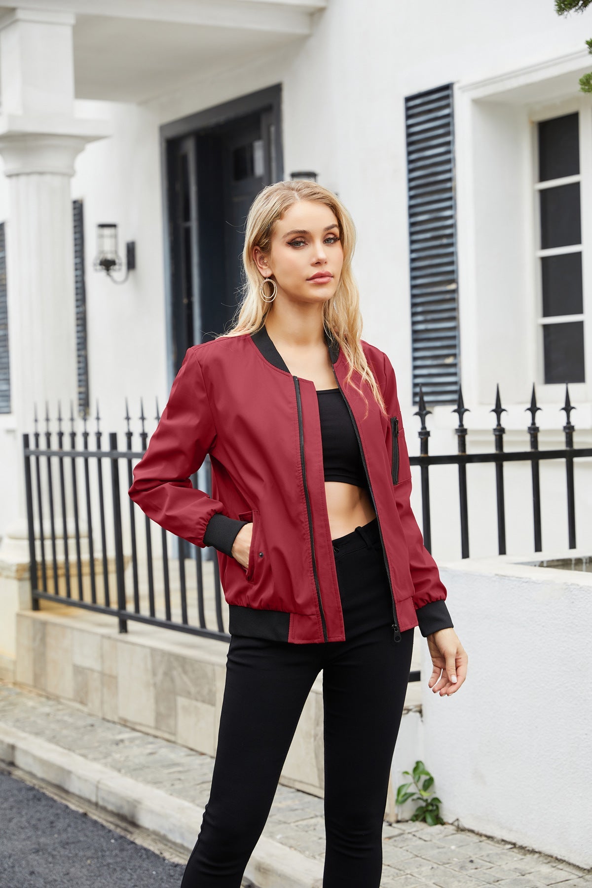 Avelena Damen Bomberjacke: lässige Varcity Jacke