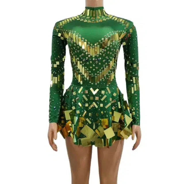 Fudus schwarzes Stretch-Partykleid für Bühne und Tanz