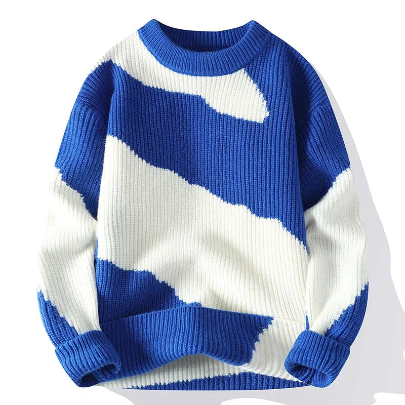 Krohn-e | Lässiger Strickpullover mit Muster Weich und Trendy Perfekt für Schichten-look