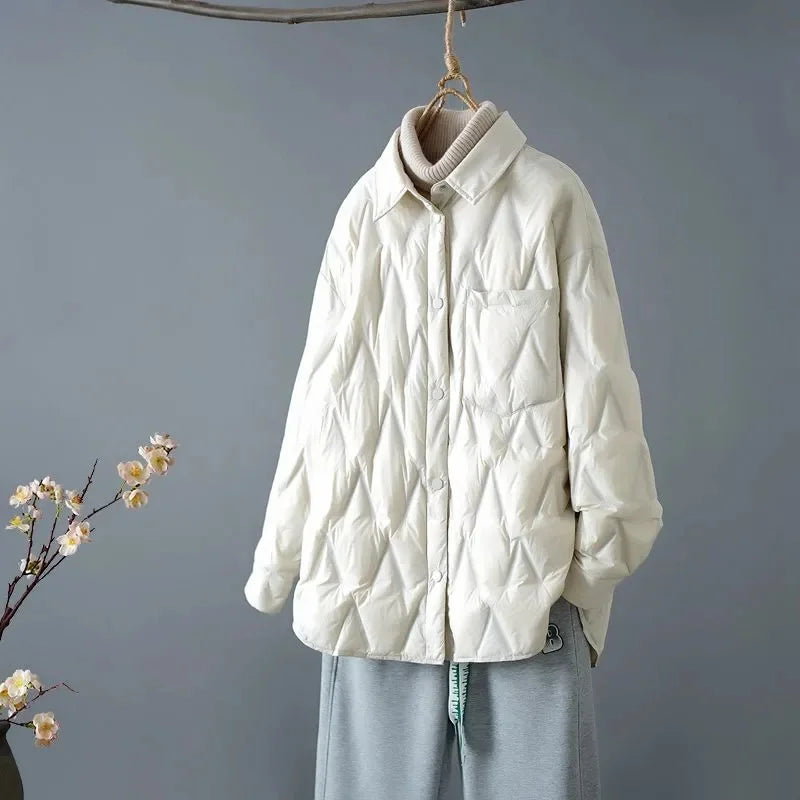 Krohn-e | Gestepptes Shirt-Jacke - Lockere Passform - Knopfverschluss - Leichtes Layering-Stück