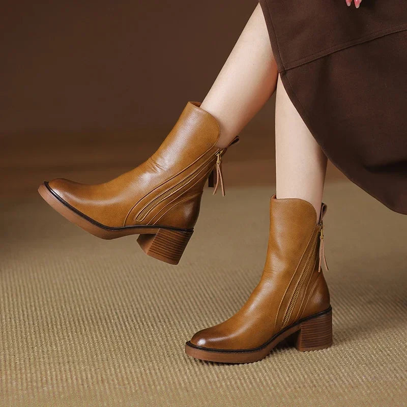 KROHN-E Damen Orthopädische Stiefel Komfort Schwarz Alltag