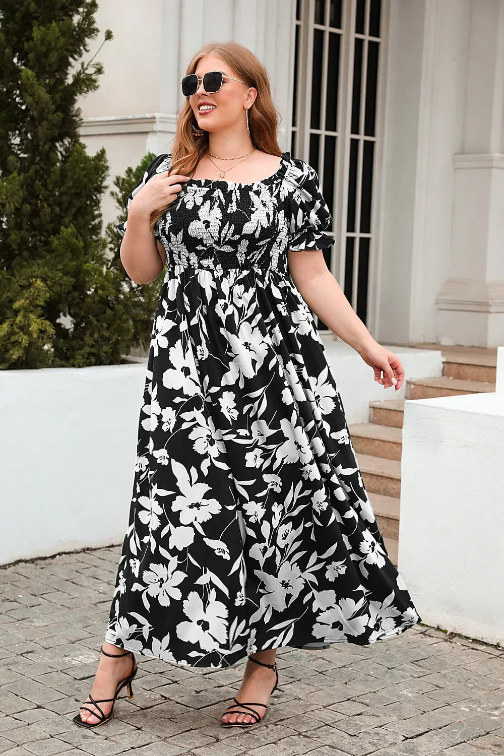 Gisele® Sommerkleid mit quadratischem Ausschnitt
